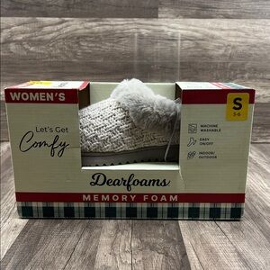 Dearfoams Women's Knit Slippers - Cream